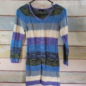 Miss Understood Striped Multicolor Tunic Sweater